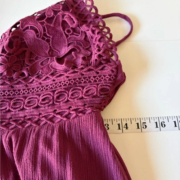 Lovely Day Plum Purple Dark Romantic Boho Lace Maxi Dress (M) Whimsigoth Wedding - Picture 11 of 16